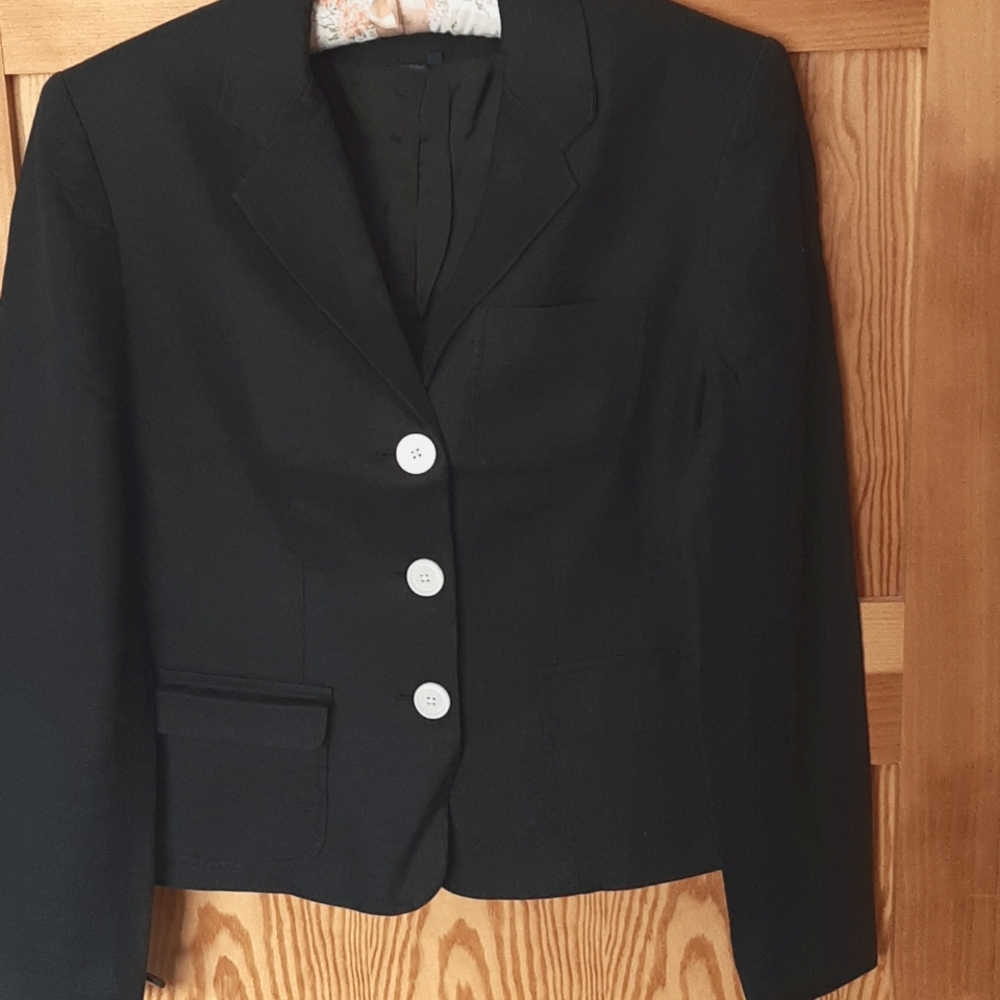 Chaps Black Linen Blazer